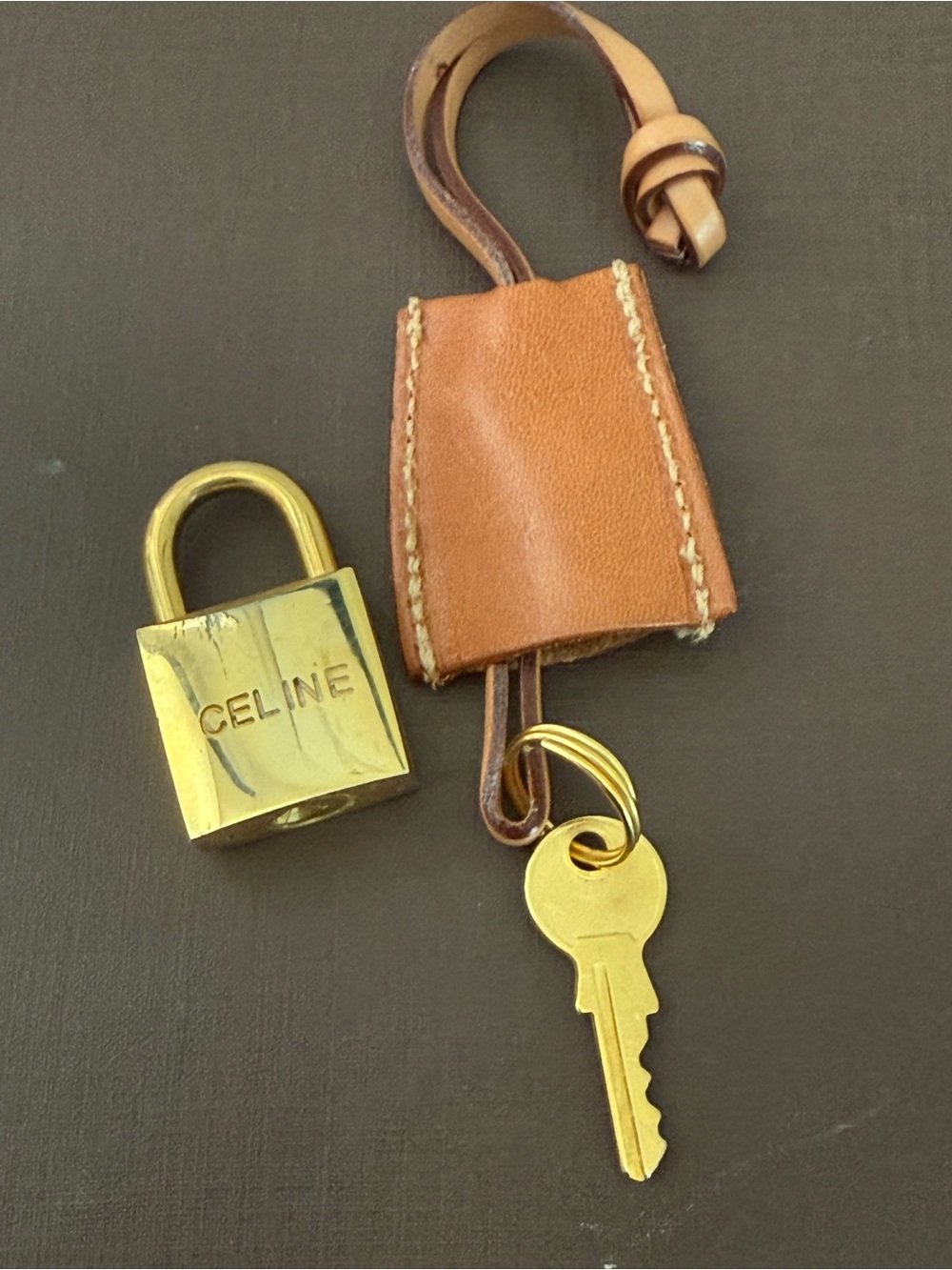 CELINE Leather Clochette Padlock & Key